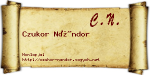 Czukor Nándor névjegykártya